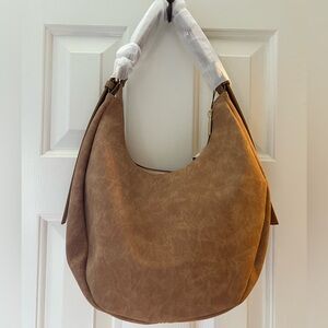 Suede Hobo Shoulder Bag